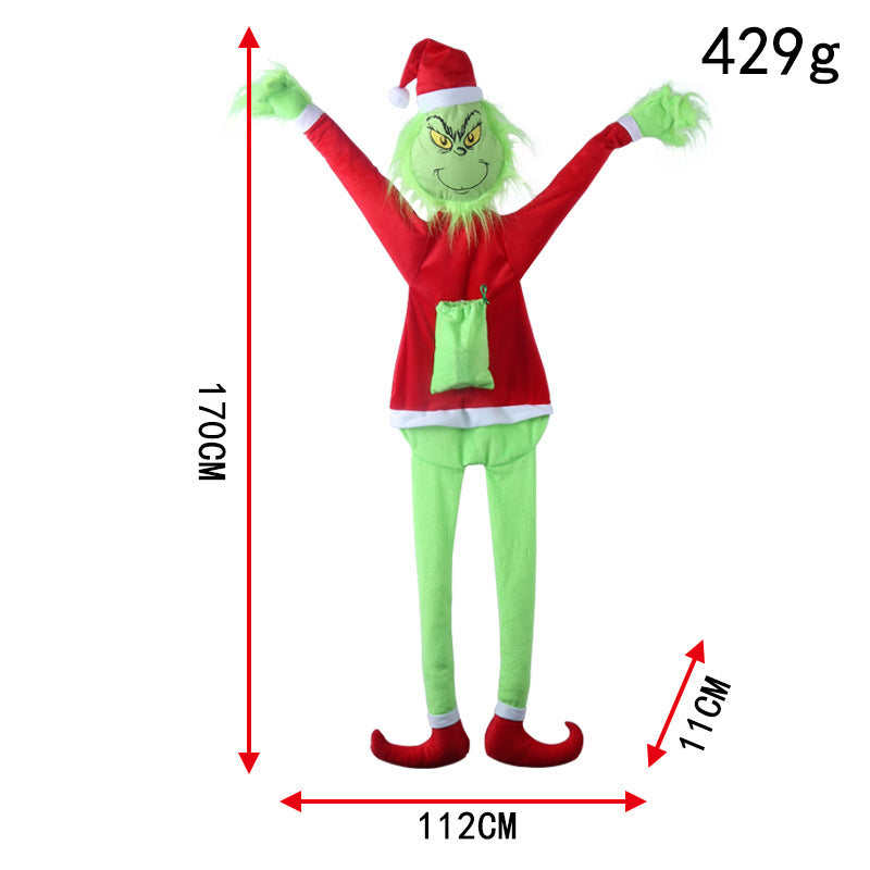 Lustiger Weihnachtsstrumpf mit Grinch-Motiv