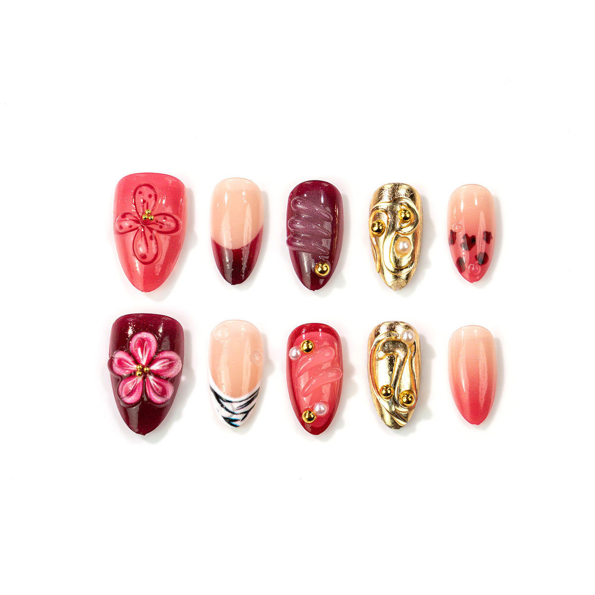Dekoratives florales Press-On Nagelkunst Set Brehn 1790636707