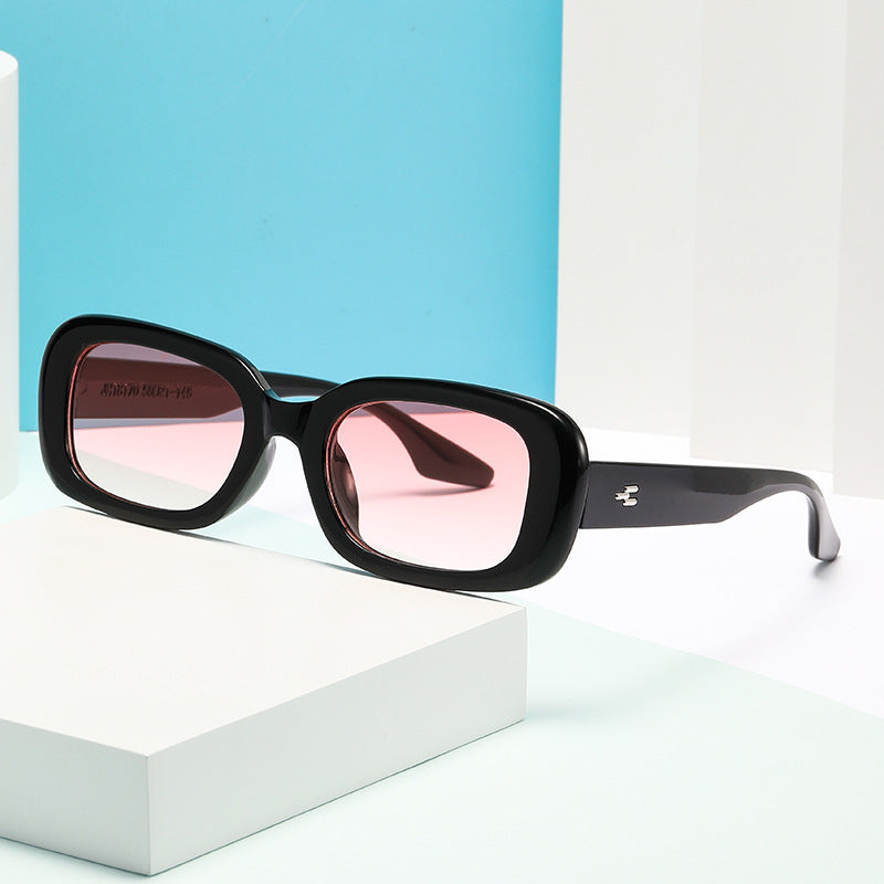 Damen modische quadratische Sonnenbrille mit breitem Rahmen und UV-Schutz Brehn
