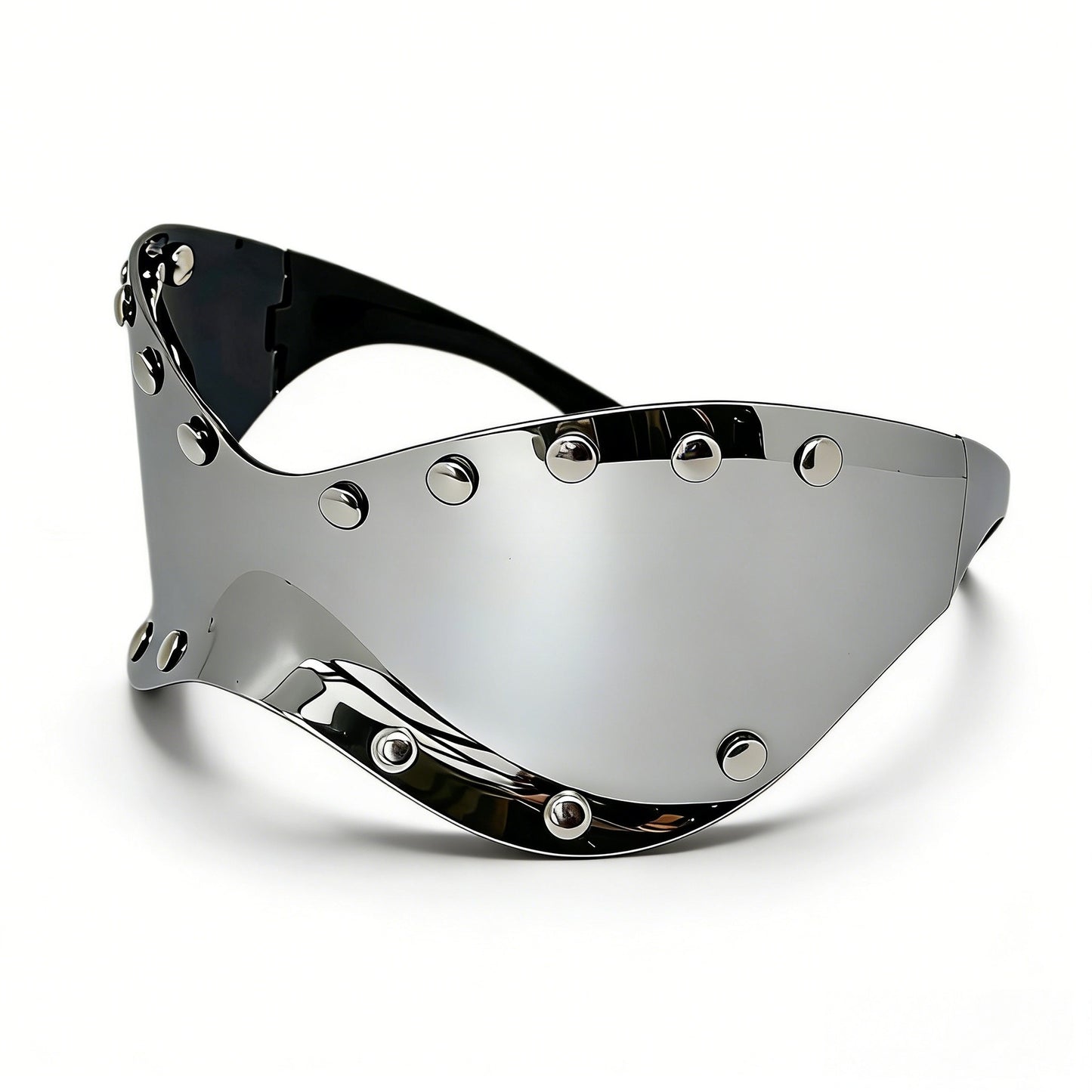 Damen futuristische Designer-Sonnenbrille mit dekorativen Metallelementen Brehn