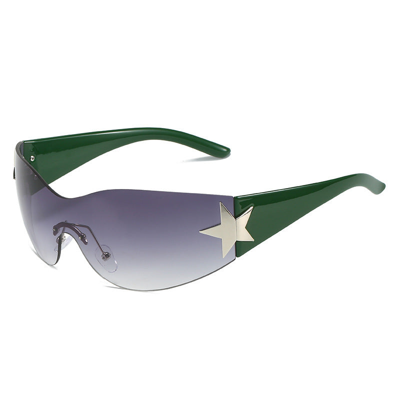Modebewusste Shield-Sonnenbrille mit Sternakzent Brehn