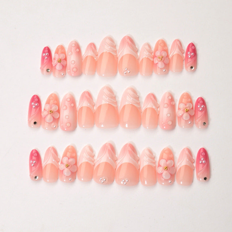 Dekorativer floraler Design Press-On Nagelset