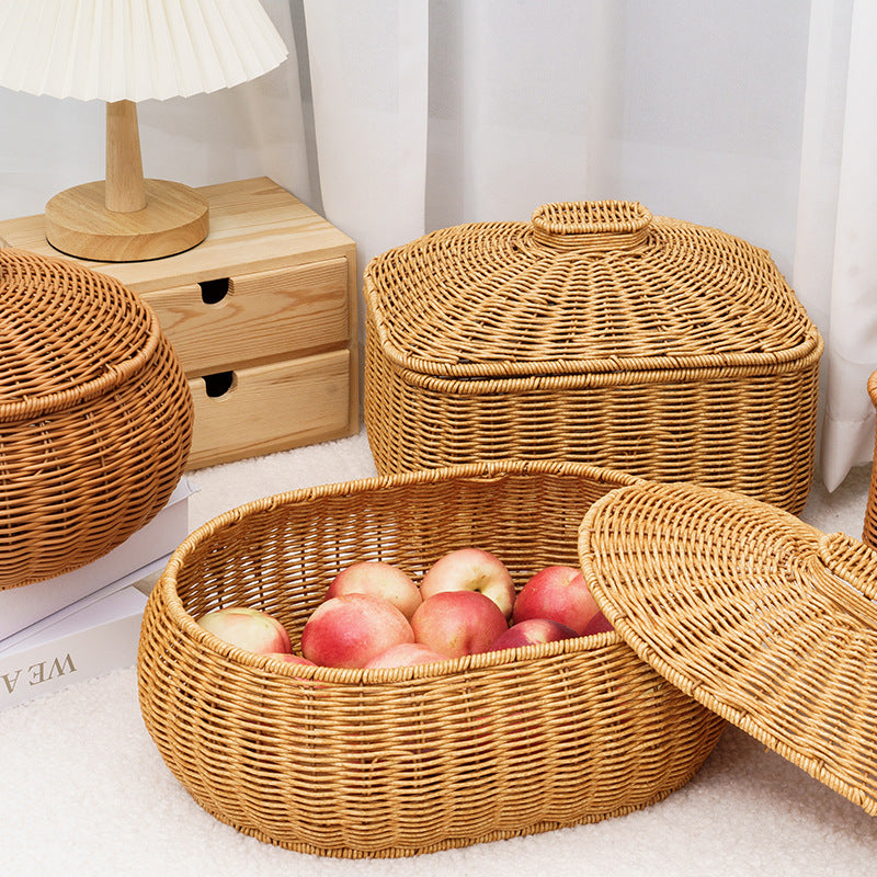 Woven Storage Container with Lid Brehn