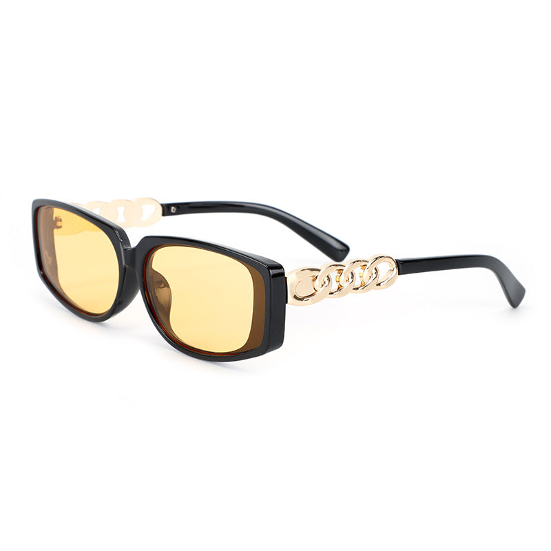 Damen quadratische Designer-Sonnenbrille mit goldenen Details Brehn