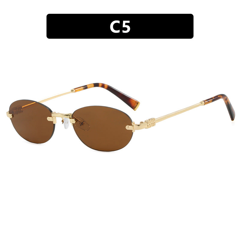 Damen modische Sonnenbrille mit ovalem Rahmen und edlen Akzenten Brehn
