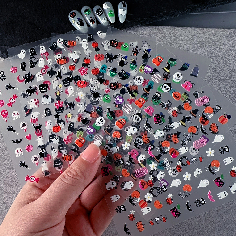 Halloween-Themen Nagelkunst Aufkleber Set