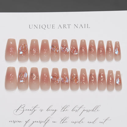 Künstlerische Press-On-Nagelspitzen mit floralem Design Brehn
