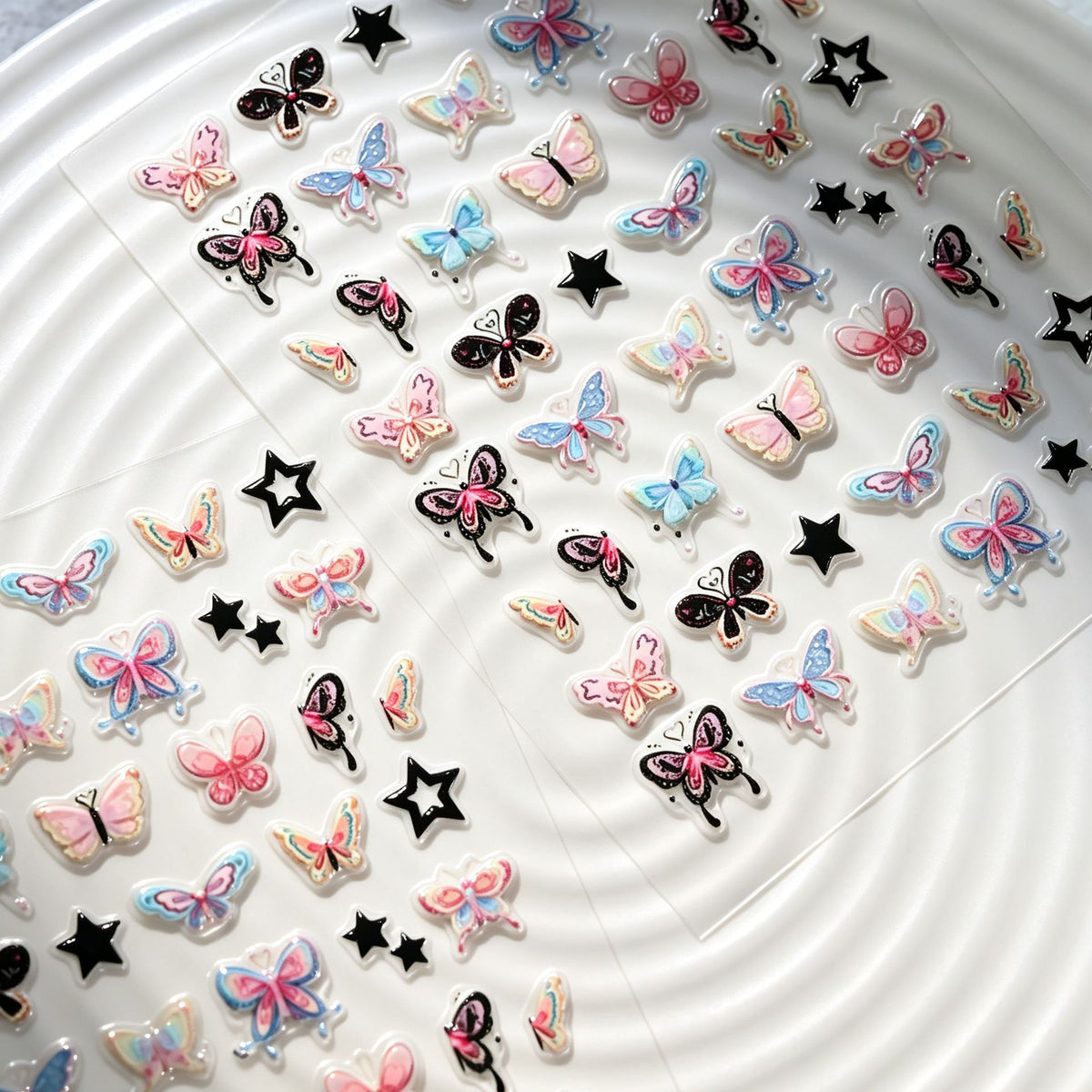 Bunte Schmetterling Nagelkunst Aufkleber