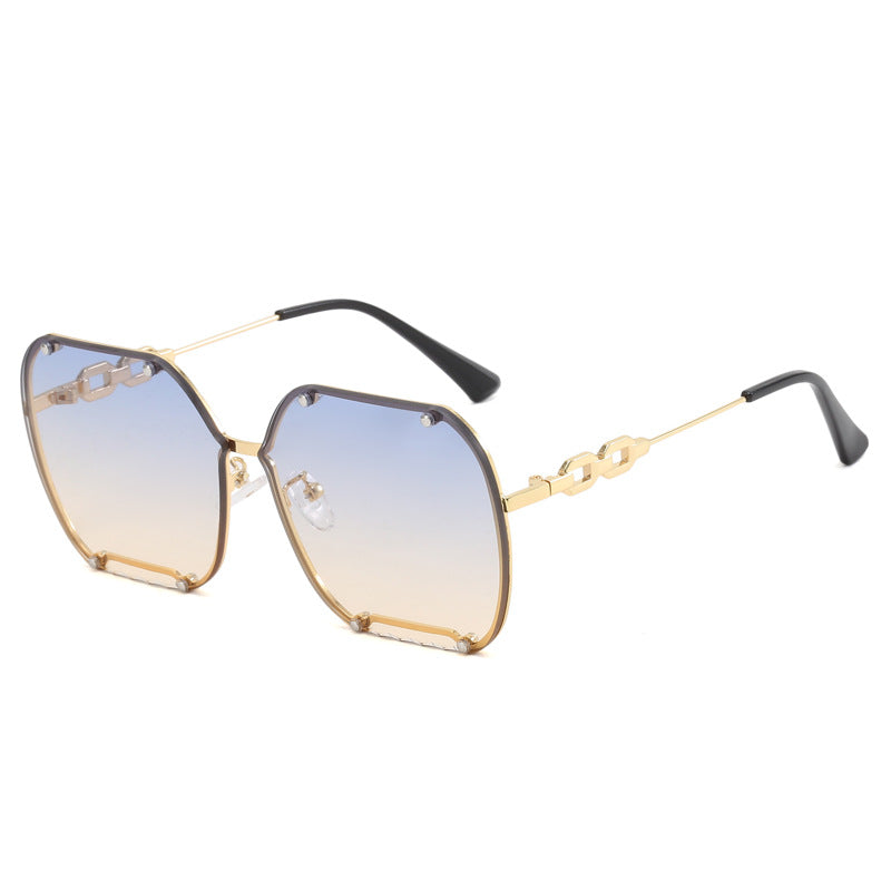 Damen elegante sechseckige Designer-Sonnenbrille mit luxuriösen Akzenten Brehn