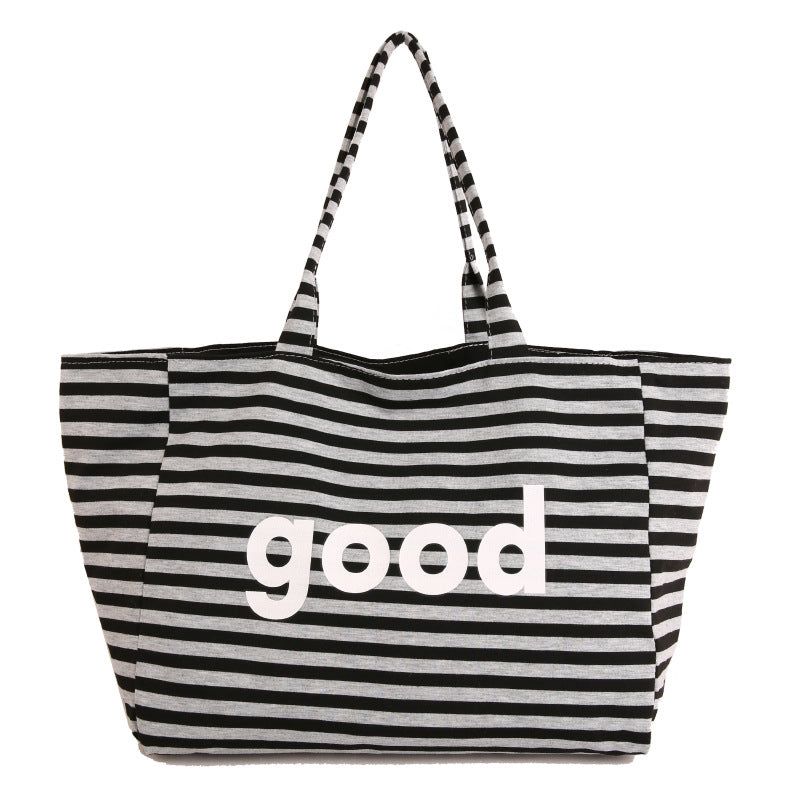 WoSpacious Canvas Strandtas Brehn