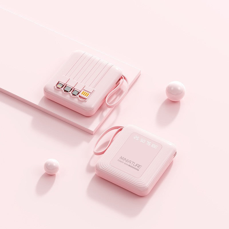 Mini Powerbank mit integriertem Multifunktionsladekabel Brehn