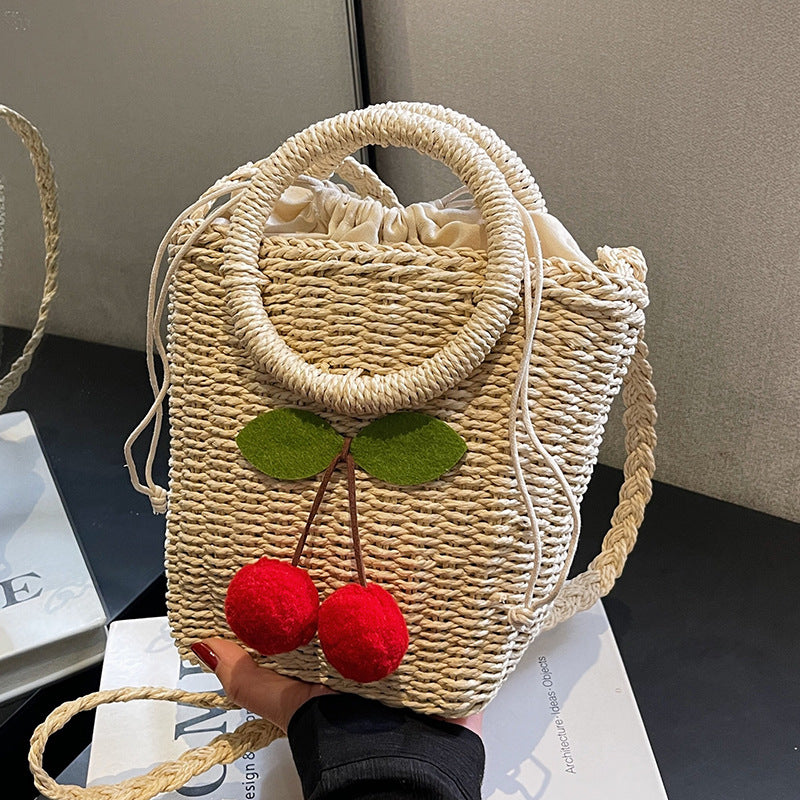 Handgefertigte Stroh-Crossbody-Tasche