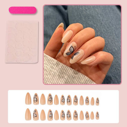 Kunstnagelset mit filigranen Schmetterlingsmotiven und elegantem Finish Brehn