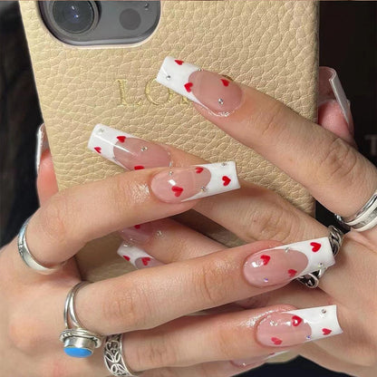 Perlenakzent Lange Stiletto Nagelverlängerungen