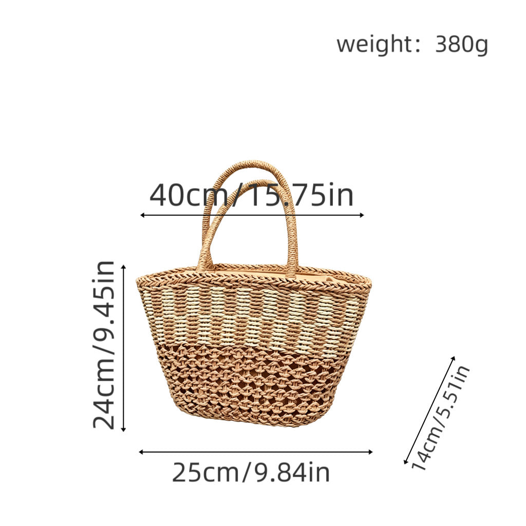 Handtasche Aus Geflochtenem Naturmaterial mit Luftiger Struktur Brehn