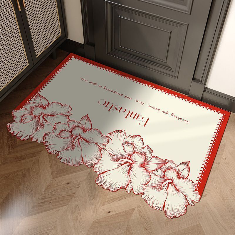 Elegante Blumen Fussmatte