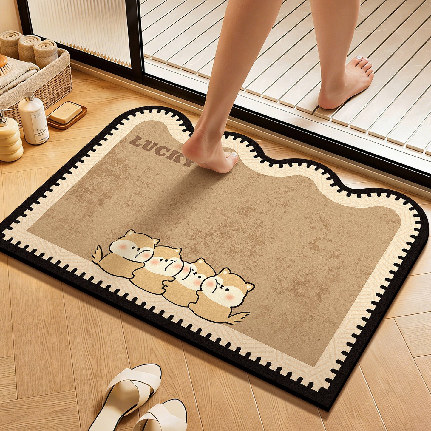WoCute Cartoon Badematte Brehn