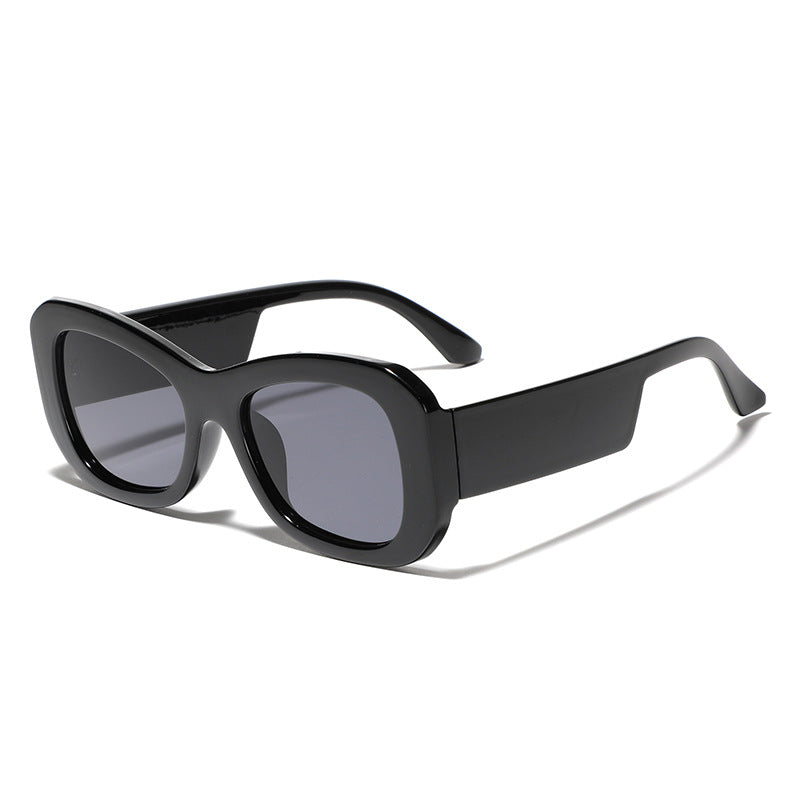 Damen moderne quadratische Sonnenbrille mit transparentem Rahmen Brehn