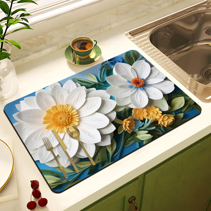 Blumenmuster Anti-Rutsch Küchenmatte