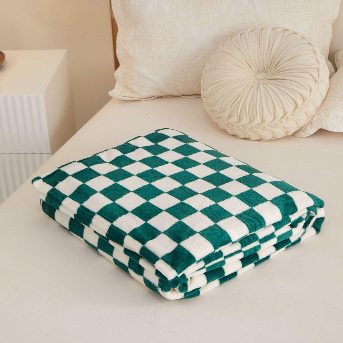 Kariertes Fleece-Wurfdecke