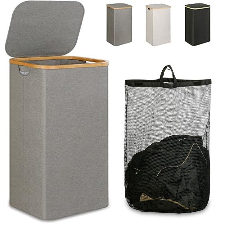 Multifunktionale Wäscheaufbewahrungsbox mit Bambusdeckel Brehn