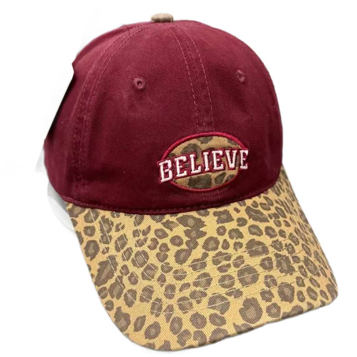 Damen Freizeit Leopard Druck Baseballmütze Brehn
