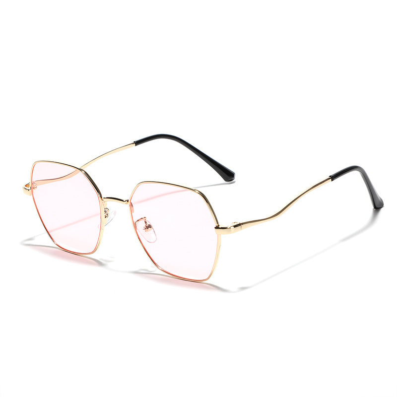 Damen geometrische Sonnenbrille mit hochwertigem Metallrahmen Brehn