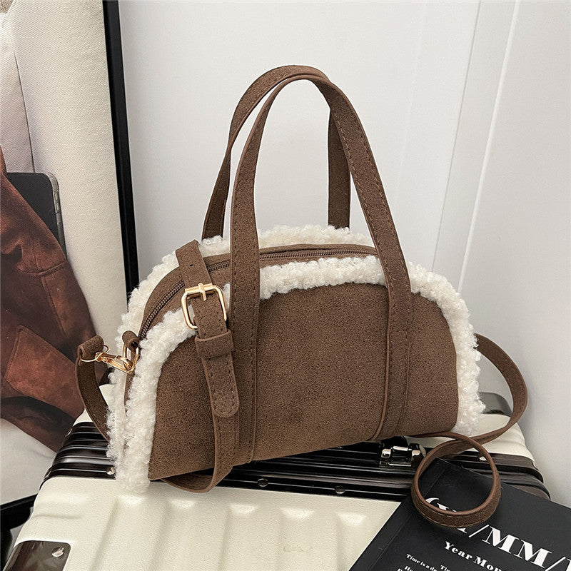 WoCozy Plüschtextur Handtasche Brehn