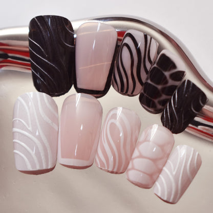 Detaillierte künstlerische Press-On-Nail-Designs Brehn