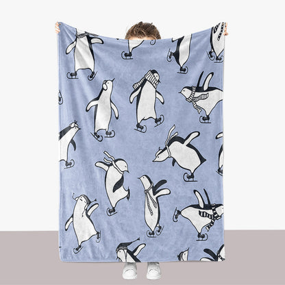 Pinguin-Themen-Plüsch-Wurfdecke