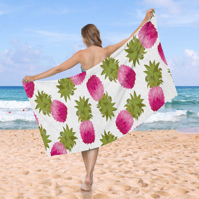 Strandtuch mit exotischem Ananas- und Palmenmuster Brehn