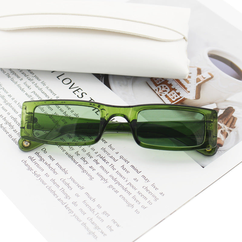Damen modische rechteckige Sonnenbrille mit strukturiertem Rahmen Brehn