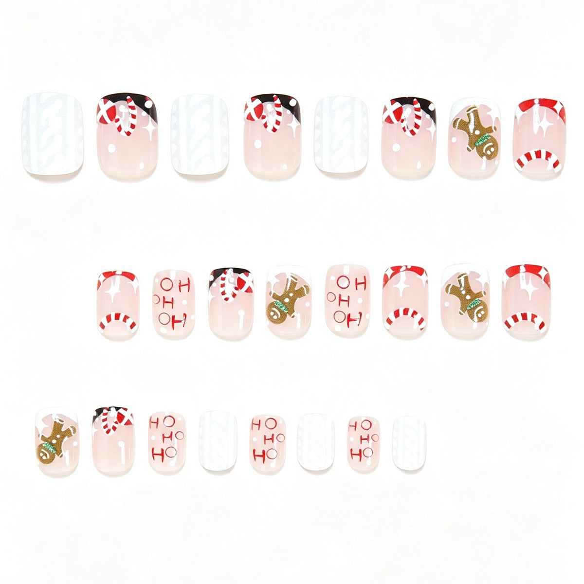 Festliche Feiertags-Themen Press-On Nail Art Brehn