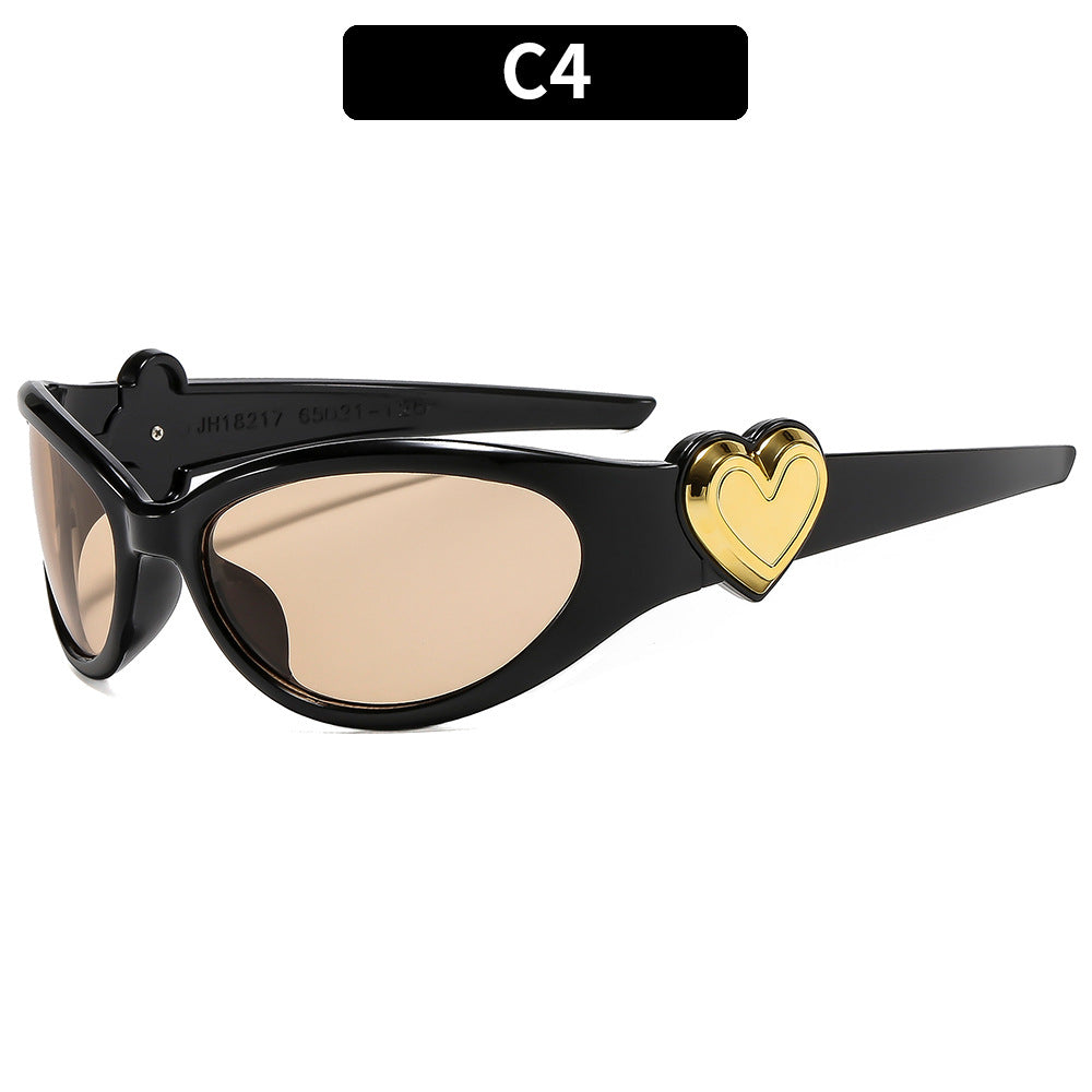 Herzförmige Katzenaugen-Sonnenbrille