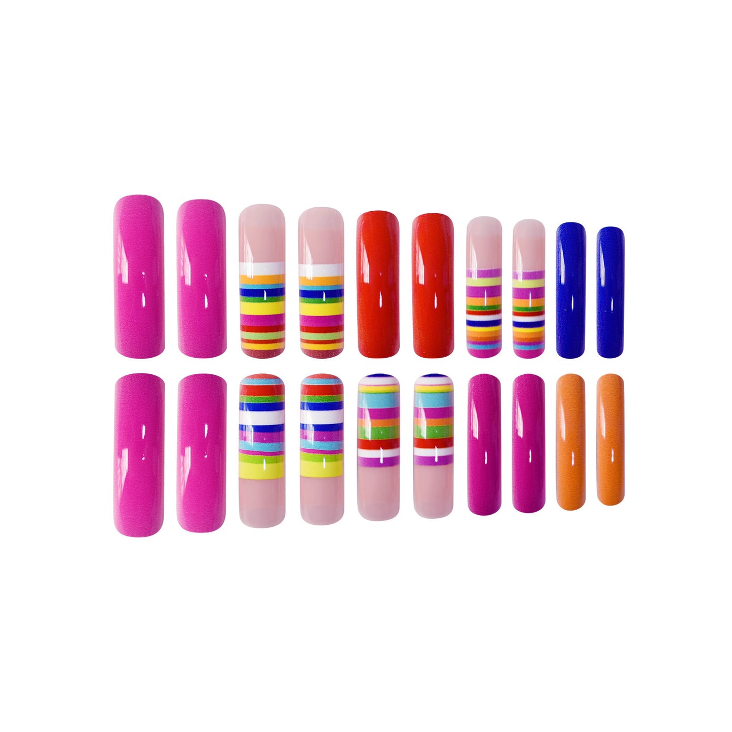 Bunte Künstlerische Press-On Nagelset Brehn