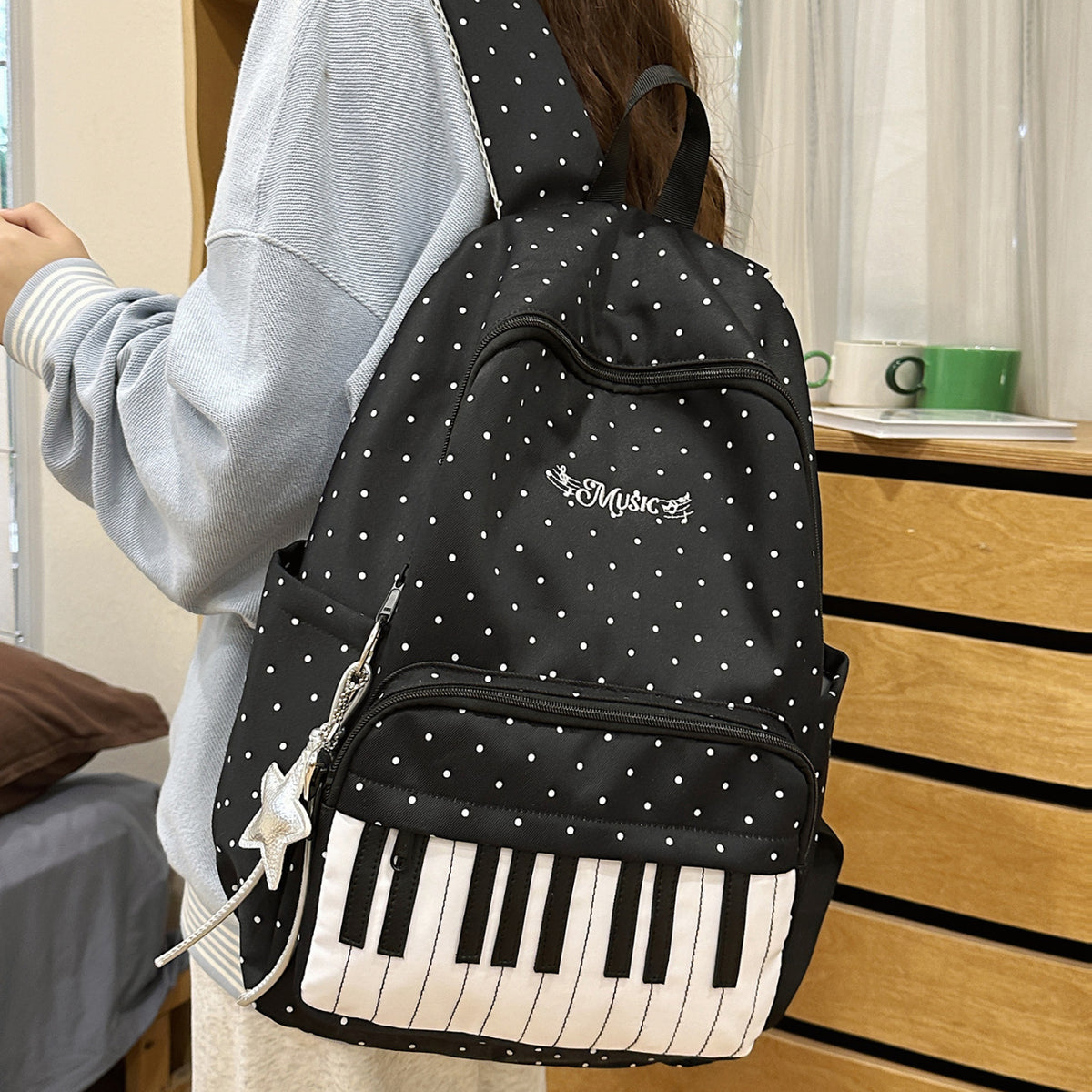 Musikalisch-Themen-Punktemuster-Rucksack Brehn