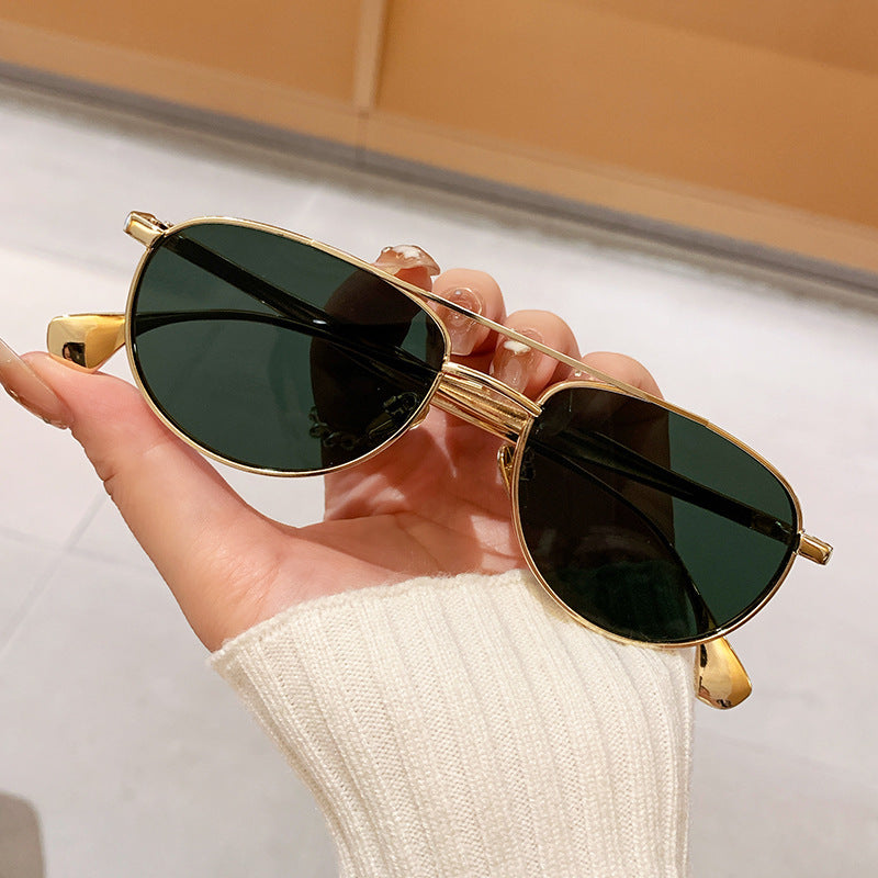 Damen modische Piloten-Sonnenbrille mit elegantem Goldrahmen Brehn