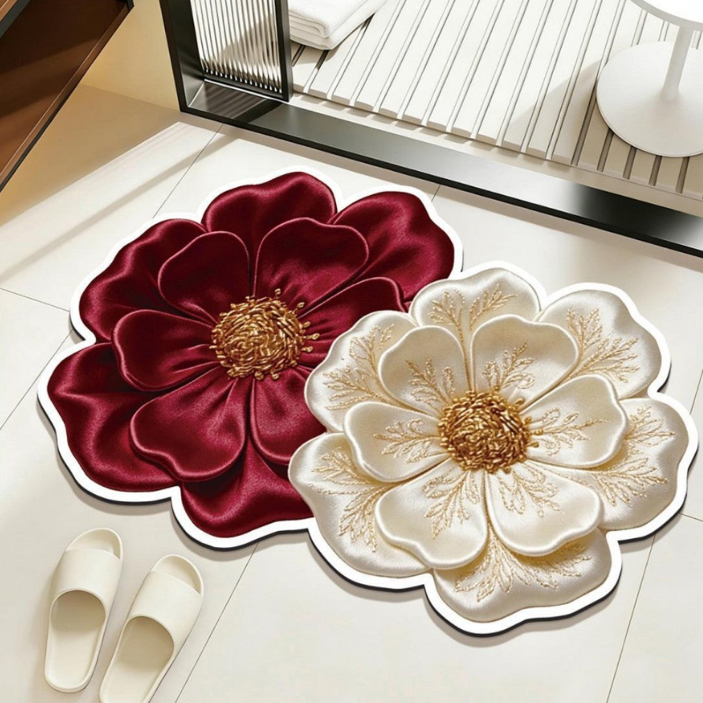 Blumenförmiger weicher Teppich