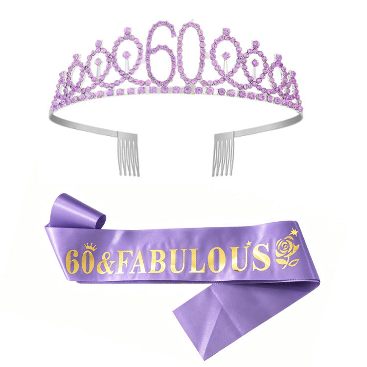 Damen Glitzernde Geburtstagstiaraset mit Sash Brehn