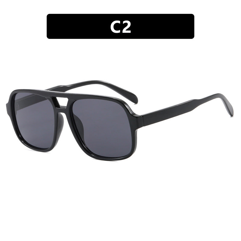 Damen moderne quadratische Sonnenbrille mit stylishem transparentem Rahmen Brehn