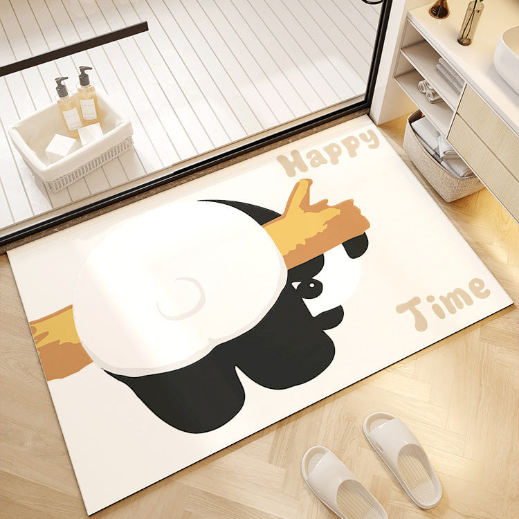 Dekorativer Panda-Print-Badezimmermatte Brehn