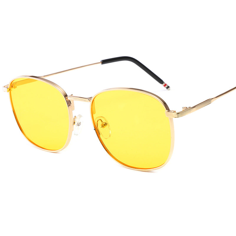 Damen stilvolle oversized Sonnenbrille mit glamourösem Metallrahmen Brehn