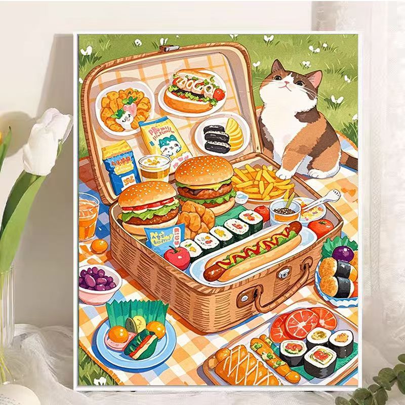 Picknick-Themen Essen Illustration Wandkunst Brehn