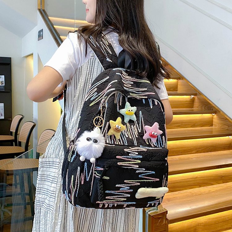 Rucksack Aus Hochwertigem, Farbenfrohem Material mit Verspielten Applikationen Brehn