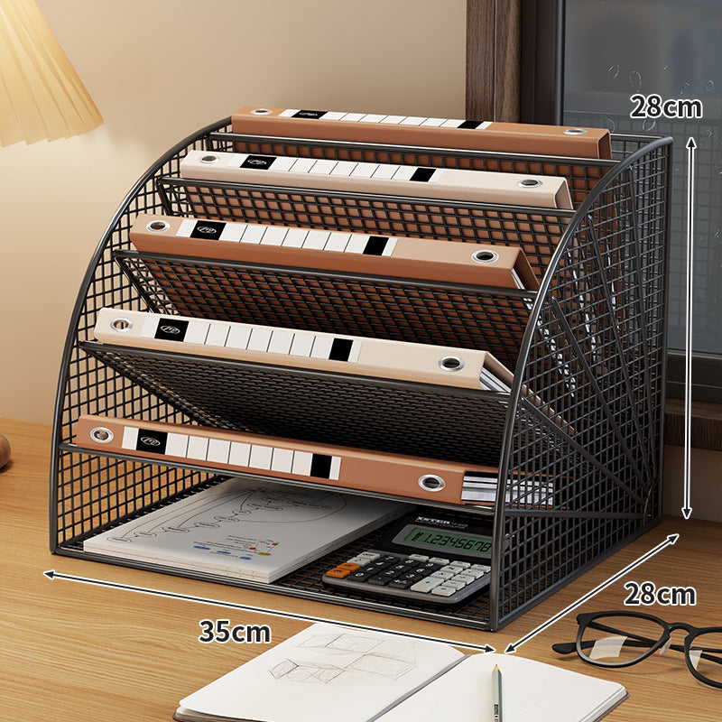 Schräger Vierstufiger Mesh Desktop Dokumenten- und Ordner-Organizer