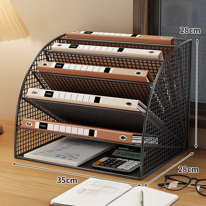 Schräger Vierstufiger Mesh Desktop Dokumenten- und Ordner-Organizer