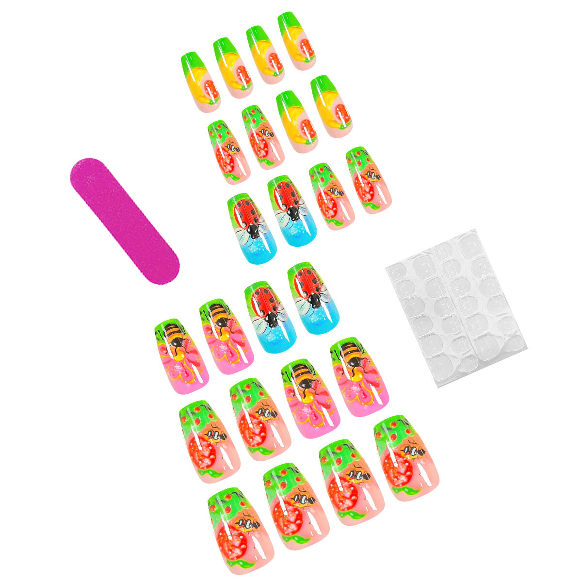 Kunstvolle Nail Art mit Insekten- und Blumenmotiven Brehn