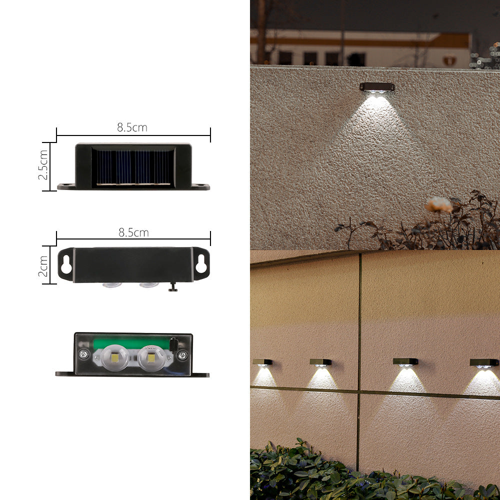 Kompakte Solar-Motion-Sensor-LED-Wandlampe für Außenstufen und Zäune Brehn