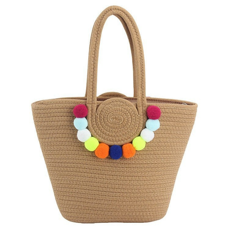 Strandtasche mit Fröhlichen Pompons Brehn