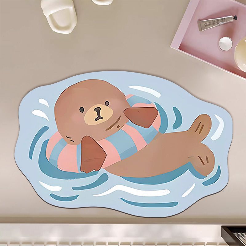 Süße Cartoon-Otter-Themen-Badmatte Brehn